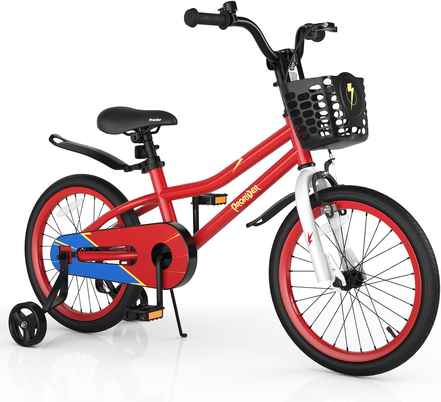 GYMAX 14/16/18 Kids Bike for 3-5/4-7/4-8 Years, Childrens Bicycle w/Removable Training Wheels, Basket & Dual Handbrake, Toddler Bike for Boys Girls