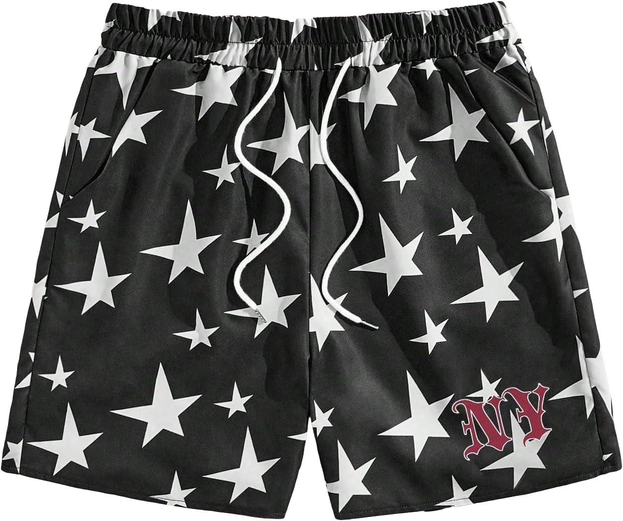 SOLY HUX Men' Letter Graphic Drawstring Waist Workout Sports Track Shorts with Pockets