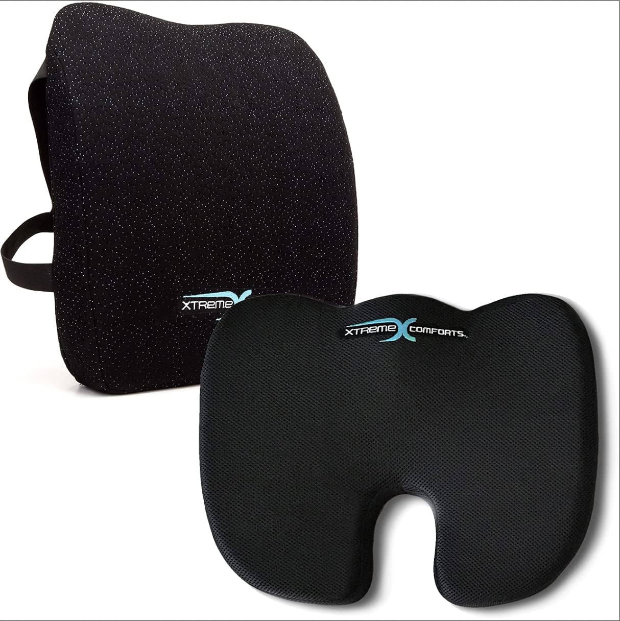 Xtreme Comforts Deluxe Coccyx Seat Cushion with Memory Foam Back Support Cushion