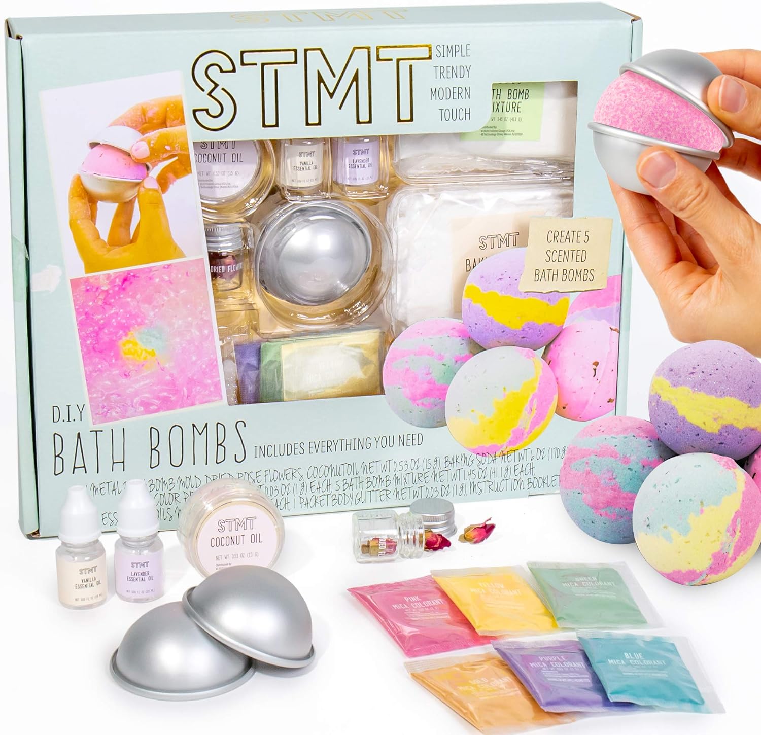 STMT D.I.Y. Bath Bomb Kit, STMT Kits for Girls, Bath Bomb Mold, Spa Kit for Kids, Bath Crumbles, Ages - 6 , 1 Count (Pack of 1)