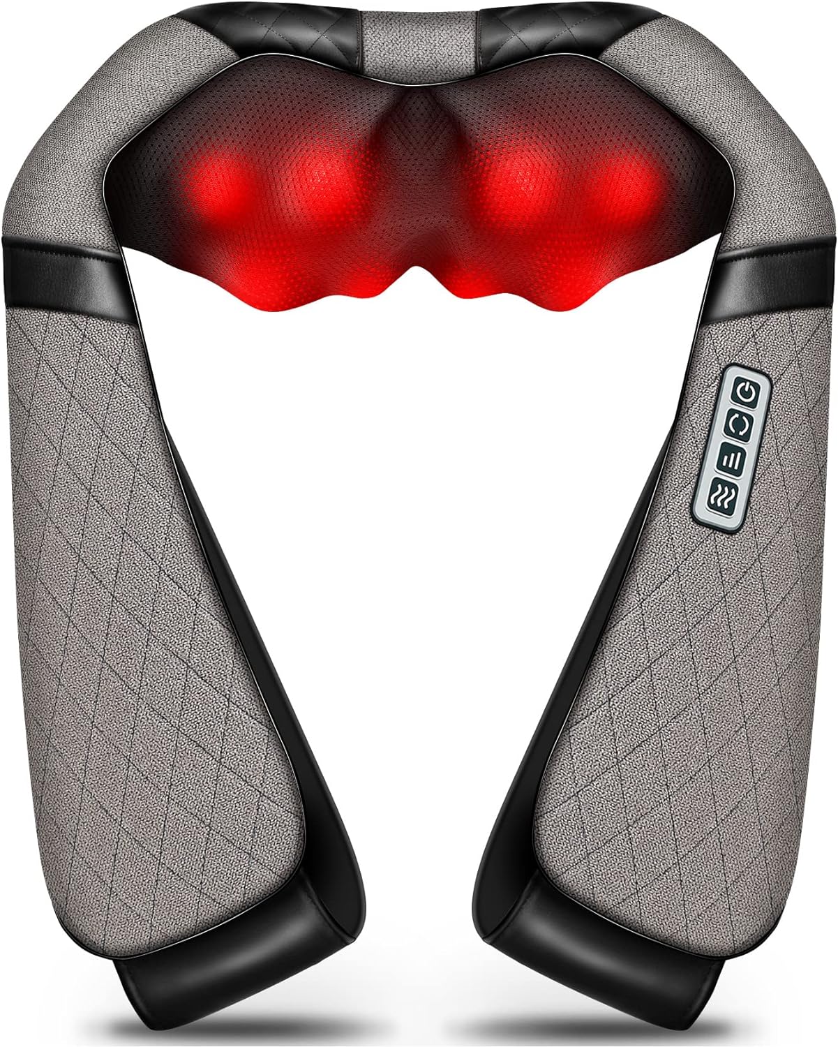 Shiatsu Neck Massager, Shiatsu Back Shoulder Massager with Heat, Electric Kneading Massage Pillow for Back,Shoulder, Foot, Leg Muscles Pain Relief Relax in Car, Office and Home