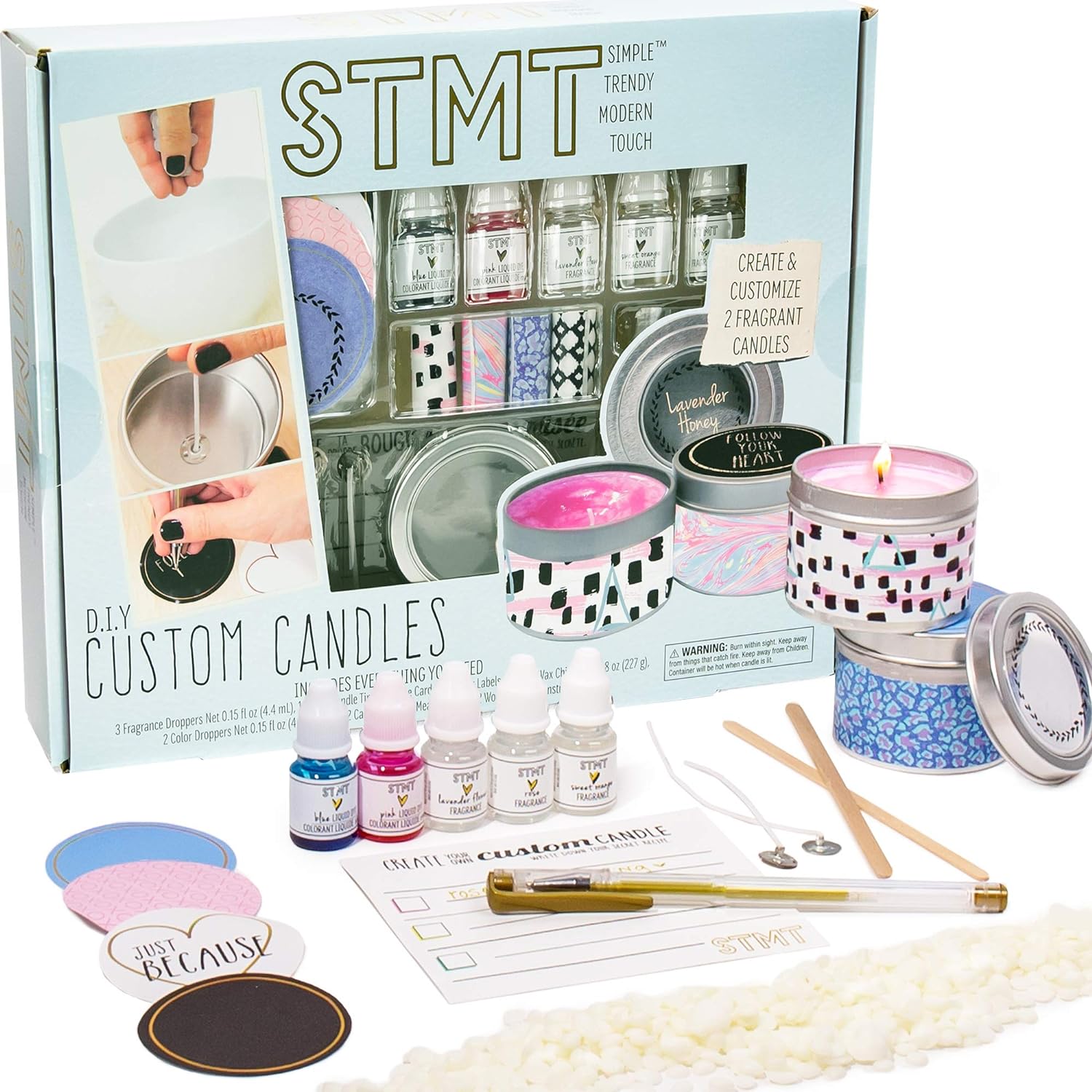 STMT D.I.Y. Custom Candles, Candle Maker Kit, DIY Candle Making Set, Make Your Own Candle Starter Kit for Kids, Ages 8 , Colors may vary