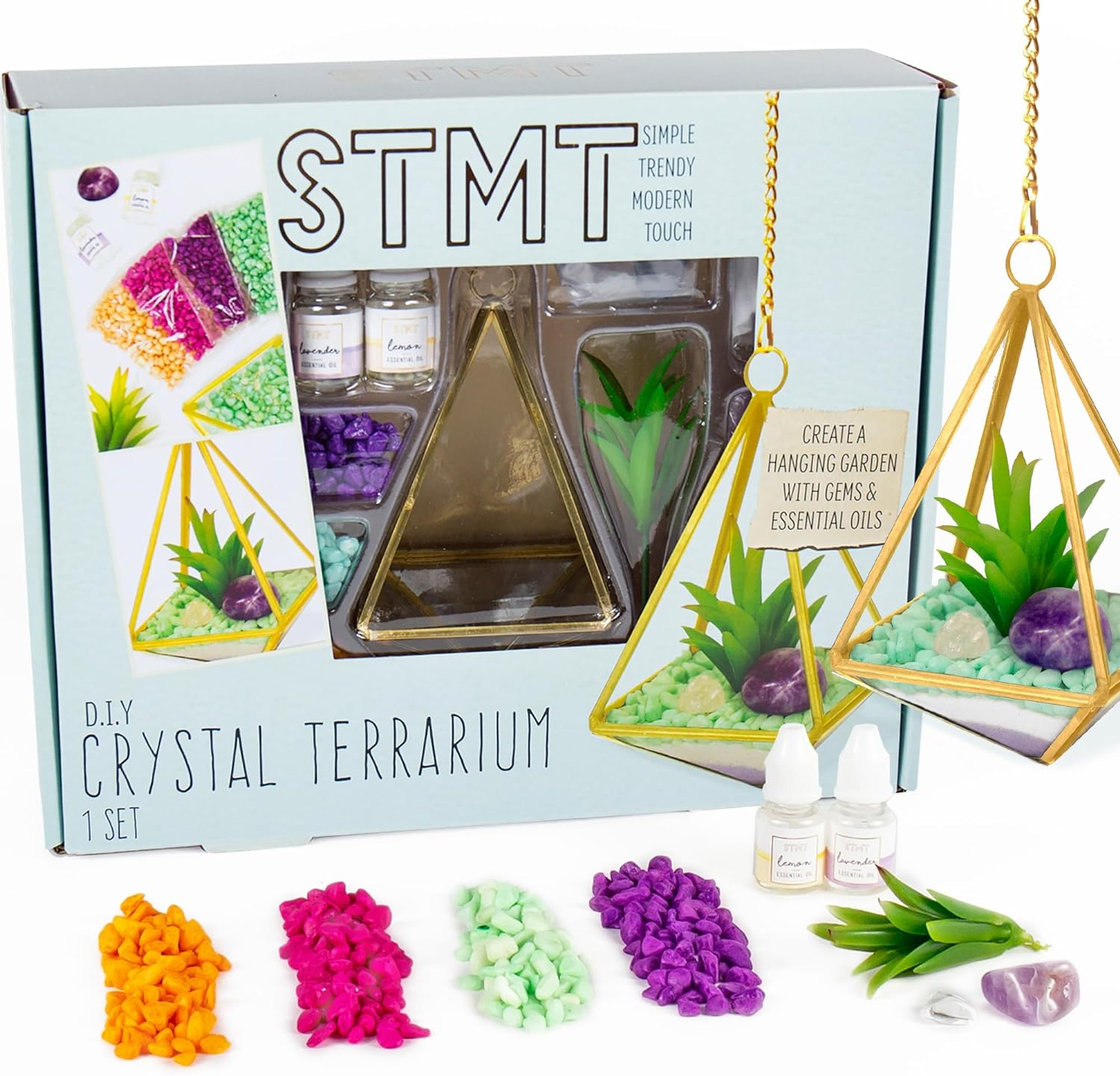 STMT D.I.Y. Crystal Terrarium, Terrarium Kit, DIY Terrarium Kit, Kids Terrarium Kit, Craft Kit, Terrarium Kit for Kids, Arts and Crafts for Kids, Gifts for Kids, Little Girl Gifts, Ages 8 