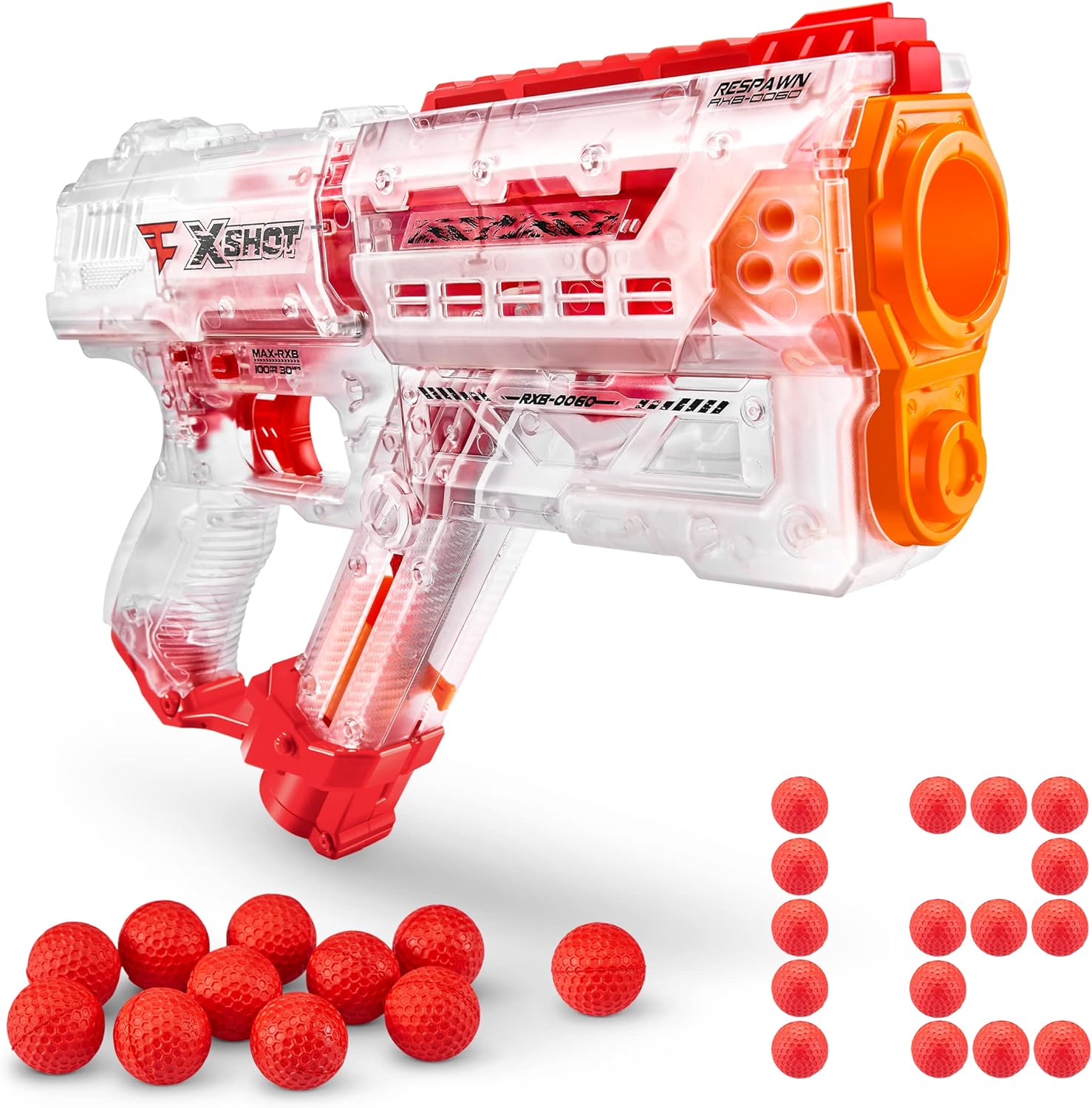 Chaos Faze Respawn (12 Dart Balls) by ZURU X Faze Clan, X-Shot Foam Dart Blaster, Toy Blaster, 100Ft/30, Toys for Kids, Teens, Adults