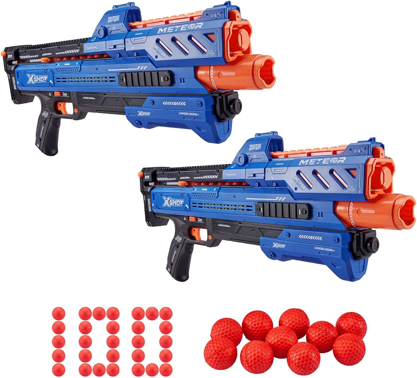 X-Shot Chaos Orbit Dart Ball Blaster (100 Rounds) - Double Blaster Pack Blue