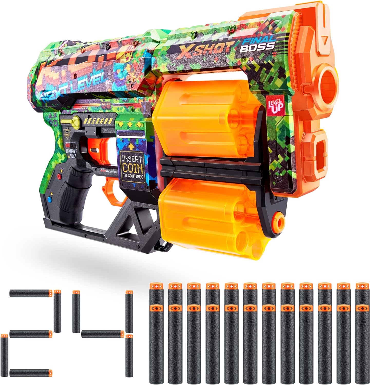 XShot Skins Dread - K.O (24 Darts) by ZURU, Easy Reload, Air Pocket Technology, Toy Foam Dart Blaster for Kids, Teens, Adults, Frustration Free Packaging