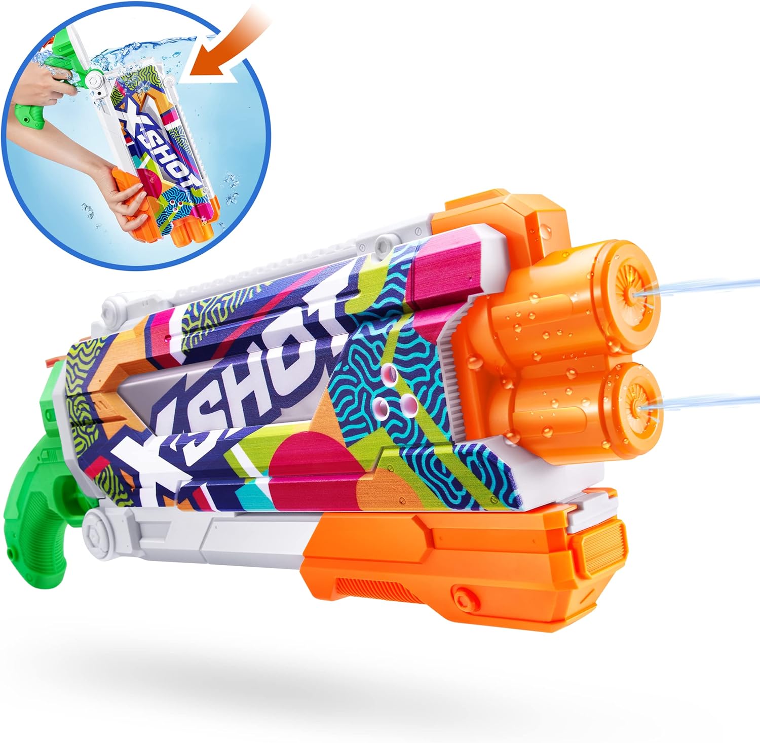 X-Shot Water Fast-Fill Skins Pump Action Water Blaster Ripple Water Camo by ZURU XShot Watergun (Fills with Water in just 1 Second!)