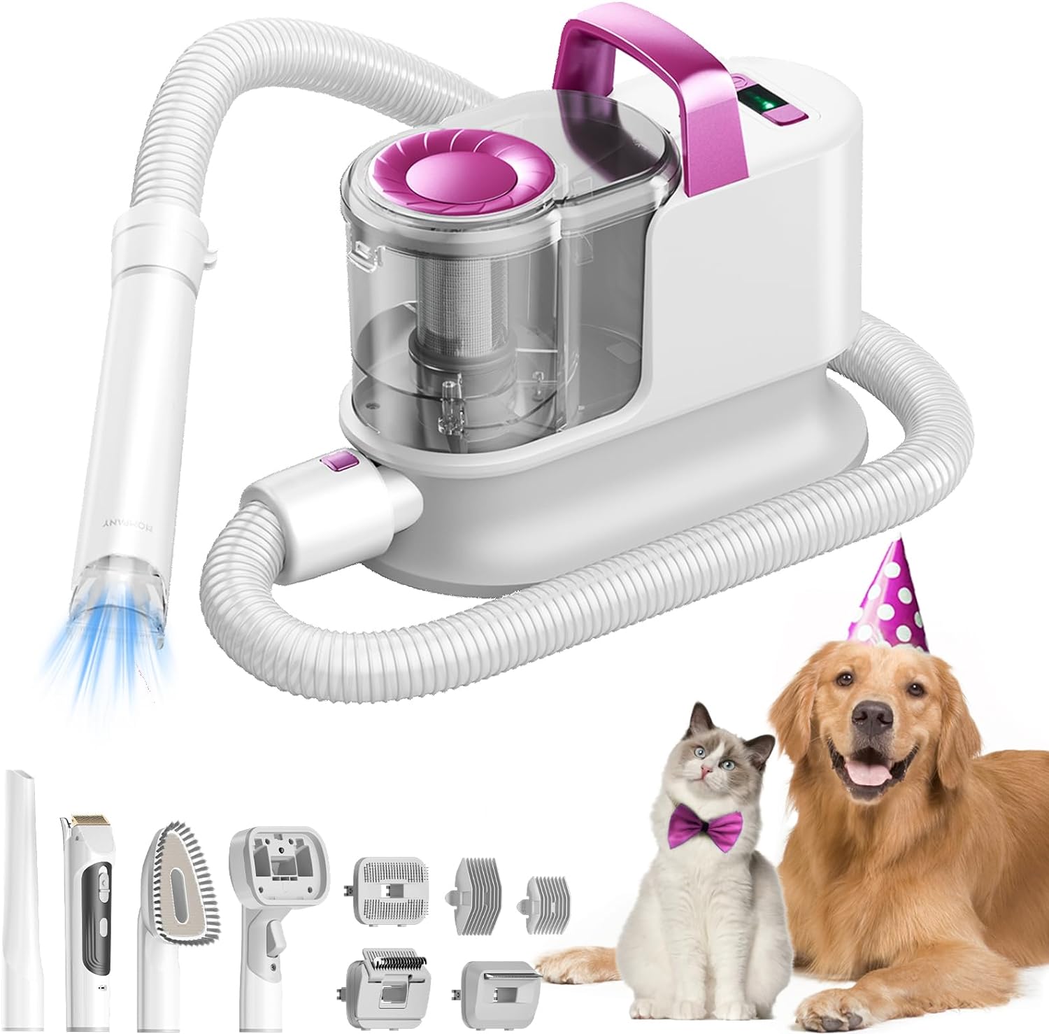 Dog Grooming Kit & Vacuum,Electric Clippers for Grooming, Dog Vacuum Brush for Shedding Grooming with 2.5L Dust Cup, Pet Grooming Vacuum Suction 99% Pet Hair, Noise<50dB, 11 Pet Grooming Tools